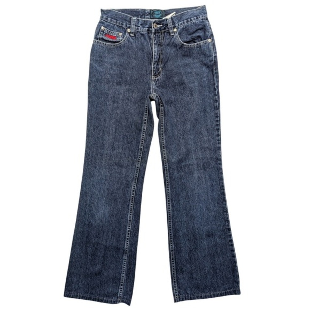 Vintage Steve Madden Jeans Womens 5/6 Blue Dark Wash‎ Wide Leg Flare High Rise